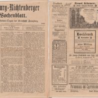 Franzburg-Richtenberger Wochenblatt von 1895 gute Erhaltung