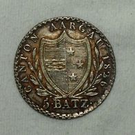 Silber Switzerland/ Schweiz/ Suisse Aargau, 1826, 5 Batzen VZ/ XF