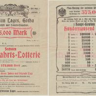 Gotha 1901 Christian Lages Bankgeschäft & Lotterie Reklame mit Bestellzettel