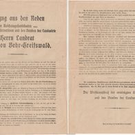 Greifswald Carl von Behr Auszug aus den Reden zum Reichstag Bund der Landwirte
