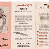 MASPO Massagegerät, Prospekt, no PayPal