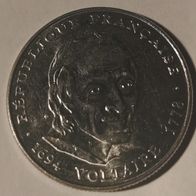 F : Frankreich 5 Francs Voltaire 1994 Sondermünze
