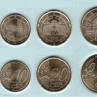 2019 Österreich Münzen 1 Ct & 2 Ct & 5 Ct & 10 Ct & 20 Ct & 50 Ct & 1 € & 2 € UNC