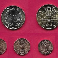 2020 Österreich Münzen 1 Ct & 2 Ct & 5 Ct & 10 Ct & 20 Ct & 50 Ct & 1 € & 2 € UNC