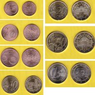 2018 Österreich Münzen 1 Ct & 2 Ct & 5 Ct & 10 Ct & 20 Ct & 50 Ct & 1 € & 2 € GM UNC