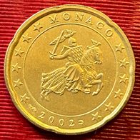 20 Cent Münze Monaco 2002 Unzirkuliert, siehe Fotos!