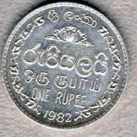 Sri Lanka, Ceylon 1 Rupee 1982