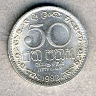 Sri Lanka, Ceylon 50 Cents 1982