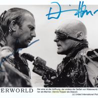 Kevin Costner + Dennis Hopper (1936-2010; Waterworld) - altes, orig. sign. HGF (6790)