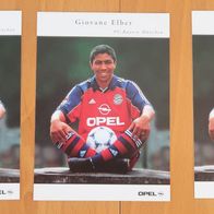 3 Autogrammkarten Giovane Elber FC Bayern München; unsigniert; 2000/2001?
