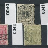 Belgien Mi. Nr. 39, 40, 41, 42, 43 und 44 Ziffer / König Leopold II. o <