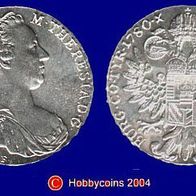 A : Österreich Silber 833 1 Maria Theresia Thaler Taler 1780 vz/ bfr