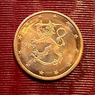 2 Cent Münze Finnland 1999 Unziruliert, frisch aus Originalrolle