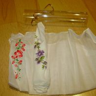 Taschentuch Set 2 x Vintage Blumen bestickt NEU