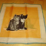 Taschentuch Vintage Stoff Katze NEU