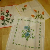 Taschentuch Set Vintage 3 x Rosen bedruckt NEU