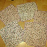 Taschentuch Set Vintage 5 x ganz zart mille fleur + Häkelborte