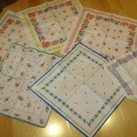 Taschentuch Set Vintage 6 x ganz bunt Blumen NEU