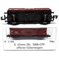 E (Omm 29), SBB, offener Güterwagen Thomschke-Achsen, 2 Piko 5/4417 Ep4, Spur N 1:160