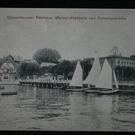 AK KIEL Düsternbrook 1908 Fährhaus MARINE Akademie Reventloubrücke Segelboot