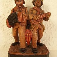 Alte Holz-Figur " Straßen-Musikanten "