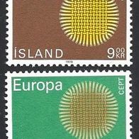 Island, 1970, Mi.-Nr. 442-443, postfrisch * *