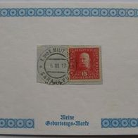 1917-03-06, „Meine Geburstags-Marke”, Gedenkpostkarte mit Mi AT-BA 104A