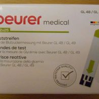 Beurer GL48 / GL49 Blutzucker - 50 Teststreifen (2x25 Stück) - NEU & OVP -