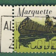 USA 1968 Mi.964 mit Mail Anhängsel Indianerkanu mit Pater Marquette gest.