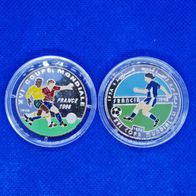 2 Silbermünzen Fussball-WM 1998