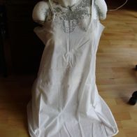 Vintage Unterkleid Nachthemd Baumwolle weiß Spitze ca 44