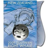 Neuseeland Silber 1 Dollar 2009 "Tiergiganten-Glattwale"