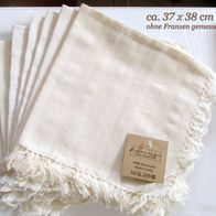 6 rohweiße Baumwolle StoffServietten / Deckchen 37 x 38 cm * neu