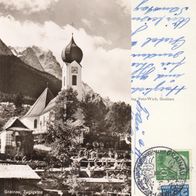 AK Grainau Zugspitze 50er Jahre s/ w