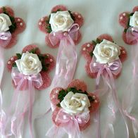 6 Stück rosa Tischgesteck Taufe Hochzeit Tischdeko