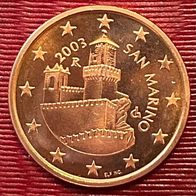 5 Cent Münze San Marino 2003 Unzirkuliert, aus Originalrolle