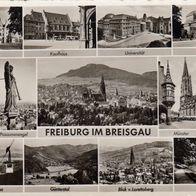 AK Freiburg Breisgau Schwarzwald Vielbildkarte s/ w - unbenutzt