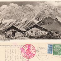 AK Wildenfeldhütte Oytal bei Oberstdorf Allgäu Gebirge Alpen von 1954 s/ w