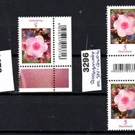 K611 BRD Bundesrepublik Mi. Nr. 3296 Rand + 1x mit Nr.u. Zwischensteg Blumen o