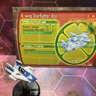 Star Wars Miniatures, Starship Battles, #15 A-Wing Starfighter Ace (mit Karte)