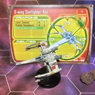 Star Wars Miniatures, Starship Battles, #28 X-Wing Starfighter Ace (mit Karte)