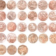 Österreich Austria ALLE 5 EURO Kupfermünzen (27 Stück) UNC Neu plus 15 Folder!
