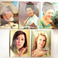 5x Postkarte 3 D Wackelkarten Portrait Frauen