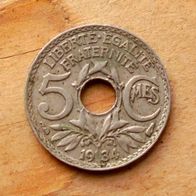 5 Centimes 1934 Frankreich