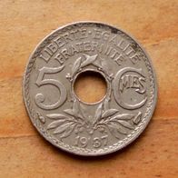 5 Centimes 1937 Frankreich