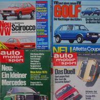4x A.M.S. Auto Motor und Sport 1974 1977 1978 VW Scirocco Golf 1 Porsche 928