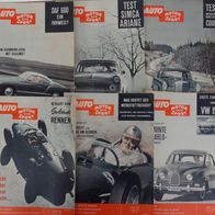 6x A.M.S. 1961 Auto Motor und Sport Simca Ariane Mercedes 220 SE VW Karmann Ghia