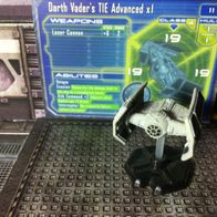 Star Wars Miniatures, Starship Battles, #47 Darth Vader´s TIE Advanced x (mit Karte)