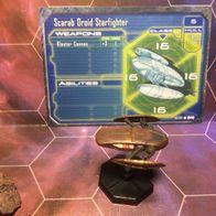 Star Wars Miniatures, Starship Battles, #52 Scarab Droid Starfighter (mit Karte)