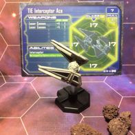 Star Wars Miniatures, Starship Battles, #58 TIE Interceptor Ace (mit Karte)